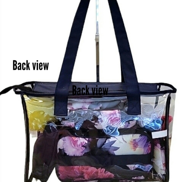 MODELLO Large 12-Piece Pink Floral Travel Cosmetic Tote Bag - NWOT - Picture 3 of 13